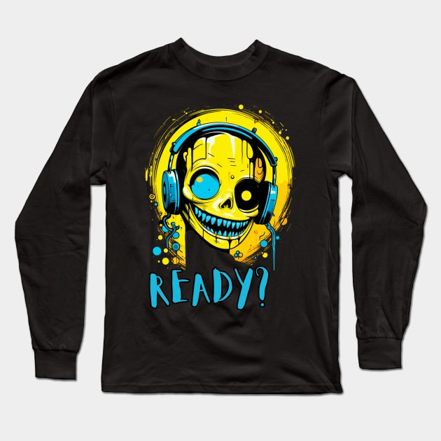 Acid House Smile Face Ready to Bass? Long Sleeve T-Shirt by FrogandFog